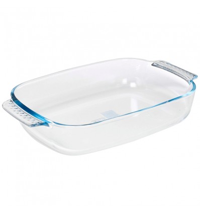 Fuente Rectangular C/Asas Cristal Pyrex