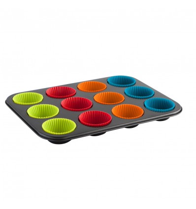 Molde 12 magdalenas con silicona Quid