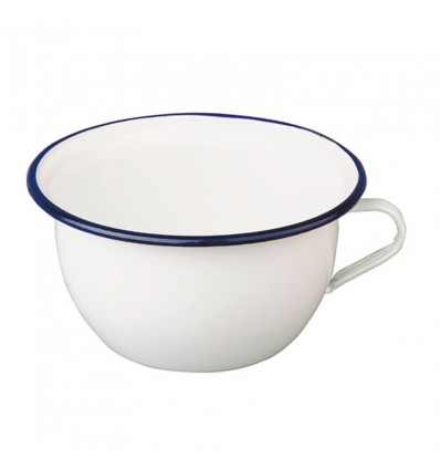 Orinal Porcelana Blanca Borde Azul Ibili