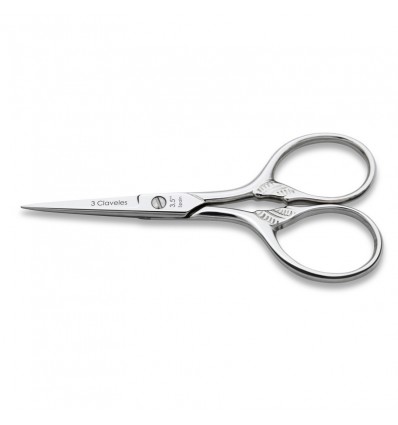 Tijera Bordar Cuerno Abundancia Niquelada 9 cm 3 Claveles