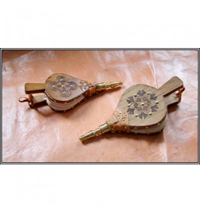 Fuelle Artesanal Cuero Madera Pequeño Laton