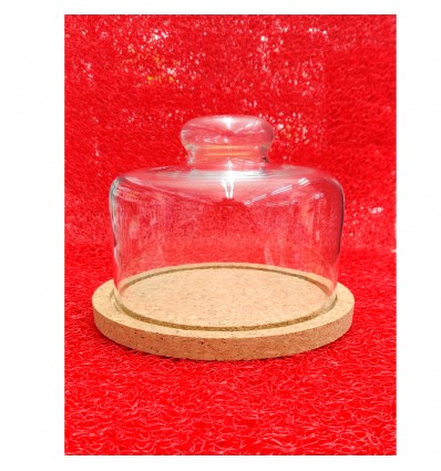 Quesera Cristal 14 cts base Corcho