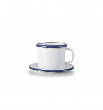 Taza con Platillo Porcelana Blanca Ibili