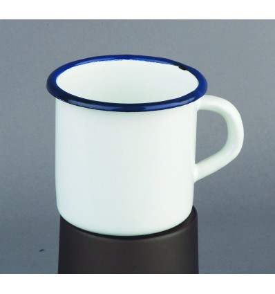 Pote Porcelana Blanca Borde Azul