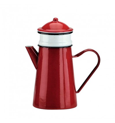 Cafetera con Filtro Porcelana Roja
