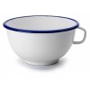 Bowl con Asa Porcelana Blanca Borde Azul Ibili