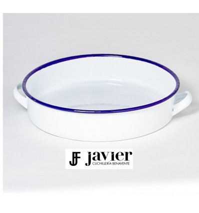Bandeja esmaltada redonda 30 cts porcelana