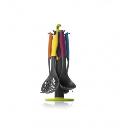 Set 6 Utensilios mas Soporte Colorful Ibili